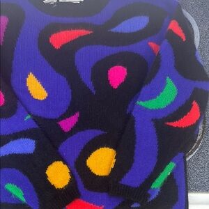 Rafaella Multicolor Crew Neck Sweater Sz. M Vintage Cashmere